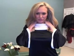 Sexy nun Brandi Love plays with sex toys