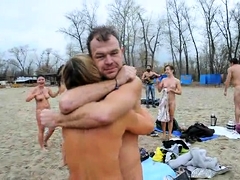 Playa, Rubia, Morena, Grupo, Al aire libre, Ruso